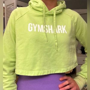 Gymshark Lime Green Cropped Hoodie